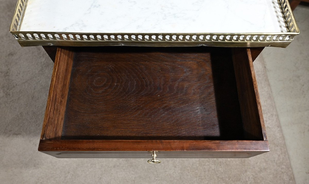 Small Mahogany Chiffonnière Living Room Table, Louis XVI – 18th Century-photo-7