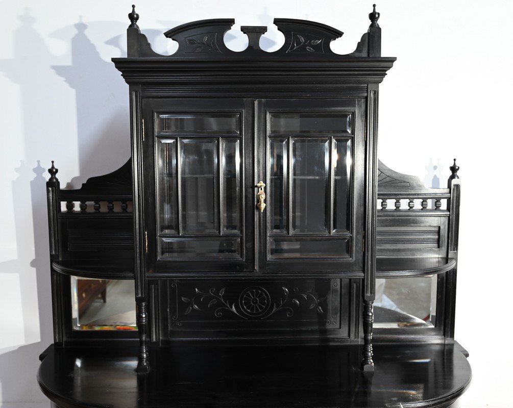 Furniture Between Two In Blackened Pear Wood, Napoleon III Style – Late 19th Century-photo-3