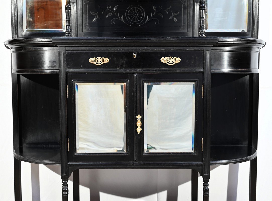 Furniture Between Two In Blackened Pear Wood, Napoleon III Style – Late 19th Century-photo-4