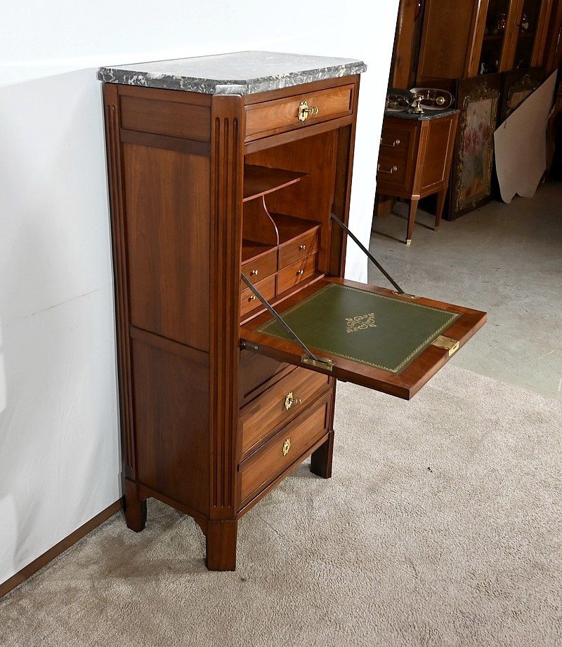 Small Weekly Secretary In Mahogany, Stamped Ln Malle, Faubourg Saint-antoine, Lou Period-photo-2