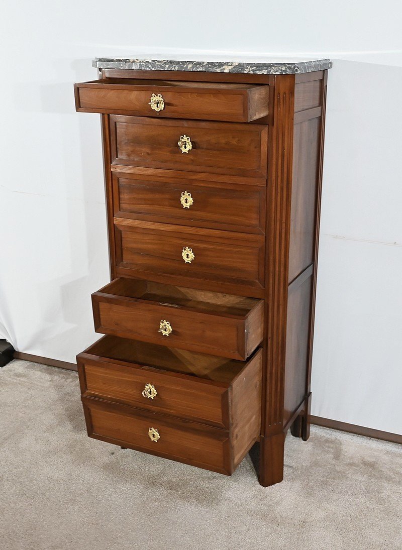 Small Weekly Secretary In Mahogany, Stamped Ln Malle, Faubourg Saint-antoine, Lou Period-photo-4