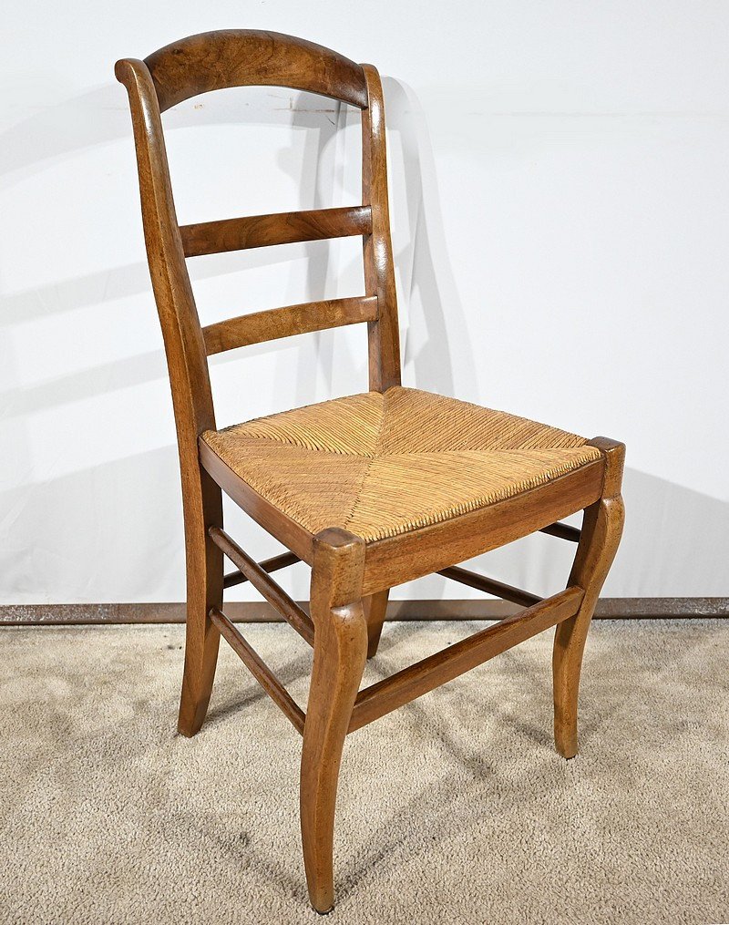 Suite Of 4 Chairs In Solid Walnut, Restoration Period – 1st Part 19th-photo-3