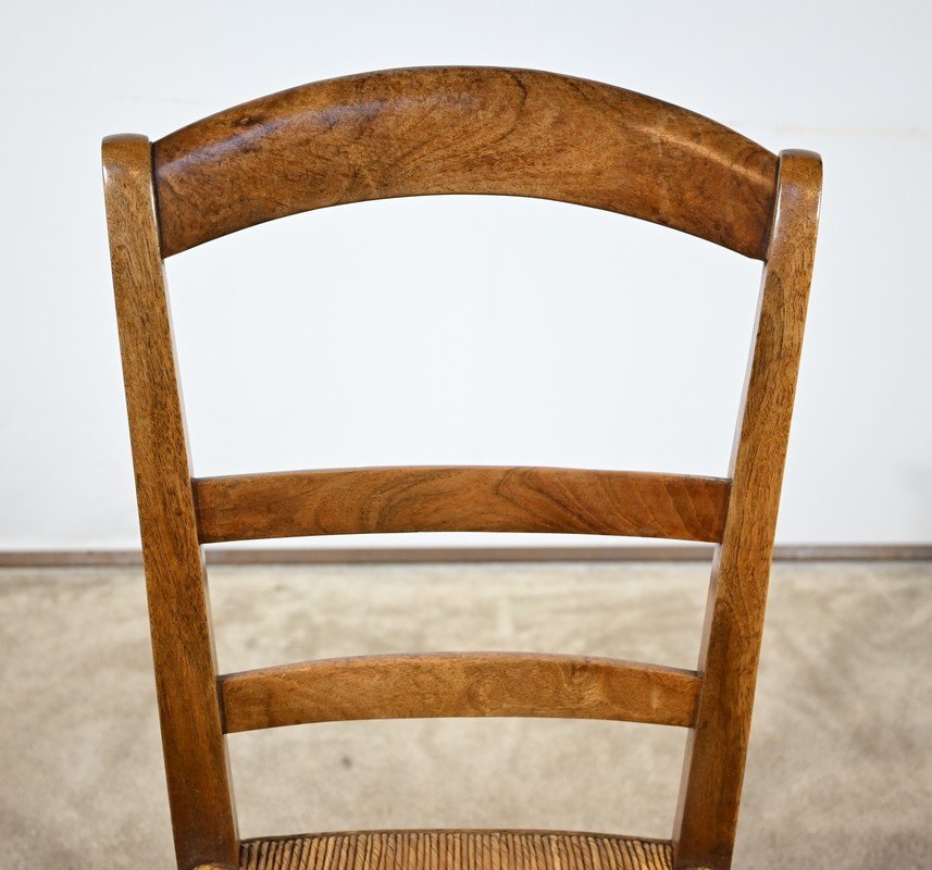 Suite Of 4 Chairs In Solid Walnut, Restoration Period – 1st Part 19th-photo-4