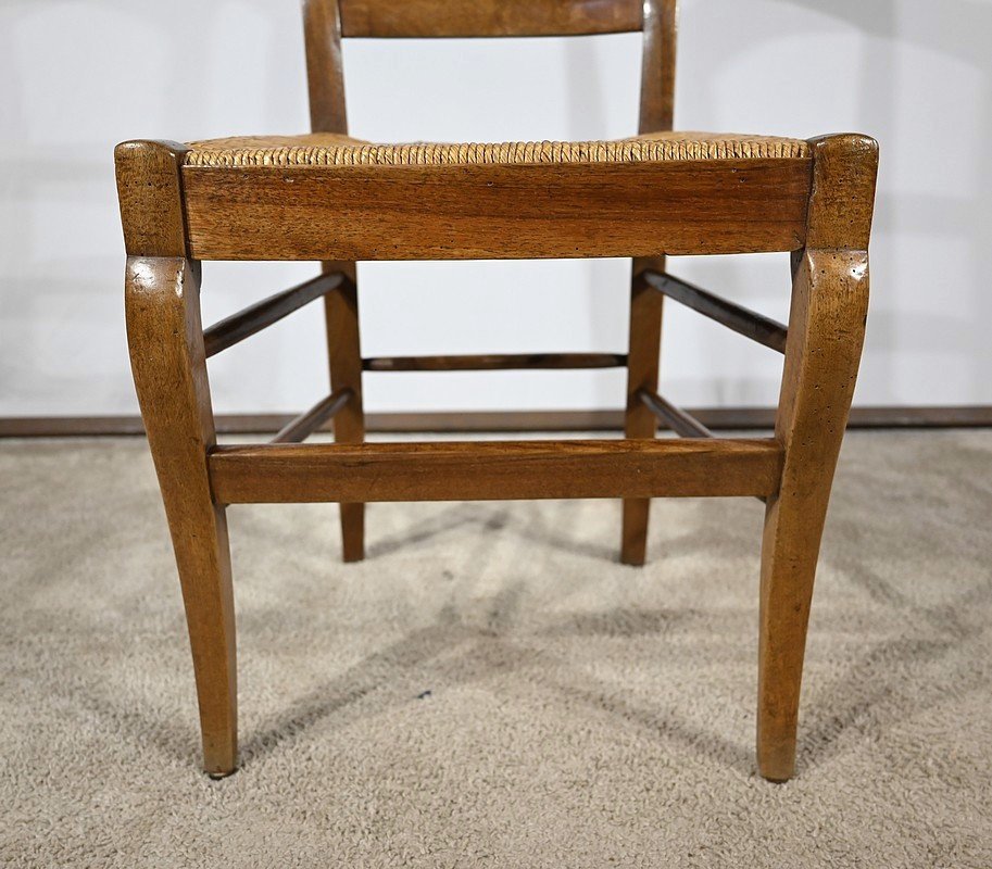 Suite Of 4 Chairs In Solid Walnut, Restoration Period – 1st Part 19th-photo-6