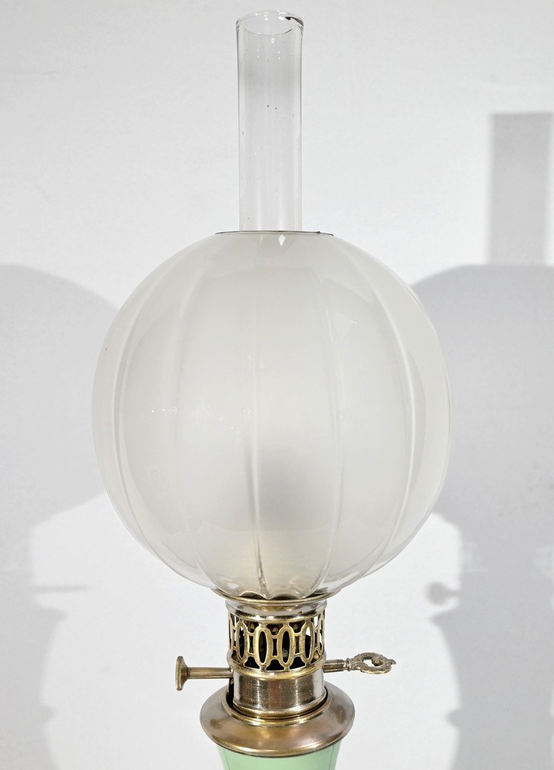Lampe à Pétrole En Céramique – Fin XIXe-photo-2