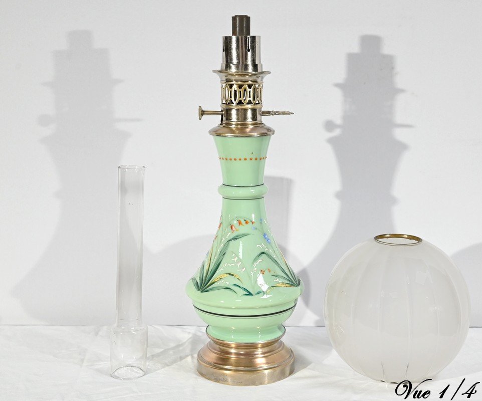 Lampe à Pétrole En Céramique – Fin XIXe-photo-3