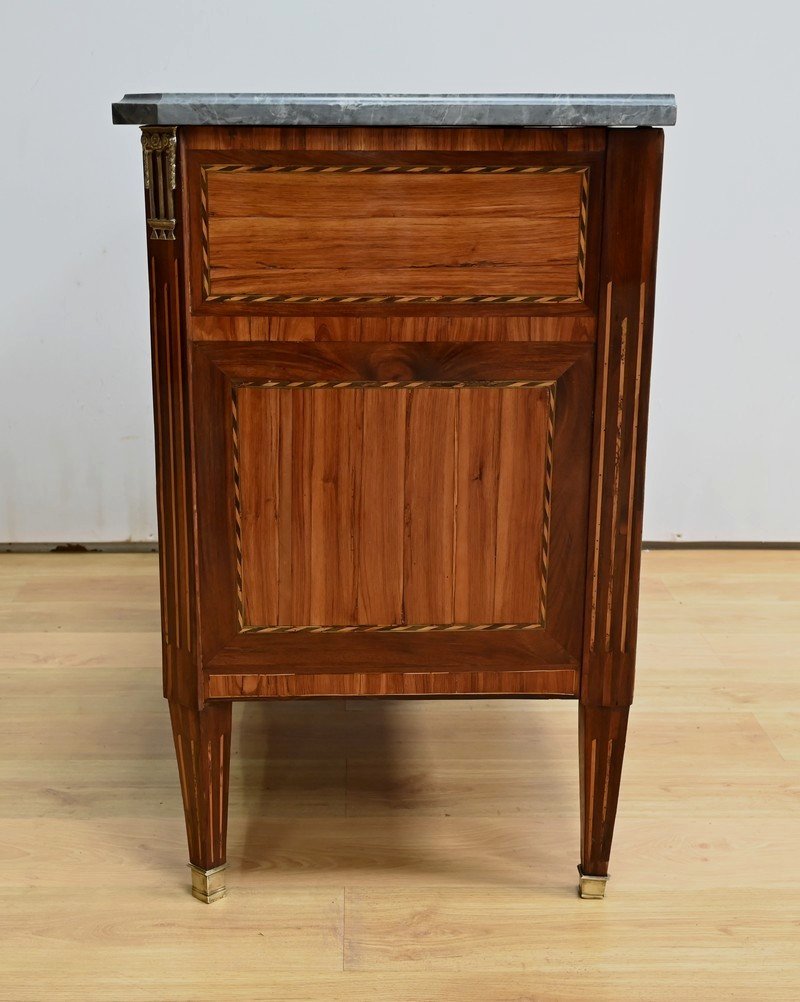 Importante Commode écritoire En Bois Précieux, époque Louis XVI – XVIIIe-photo-4