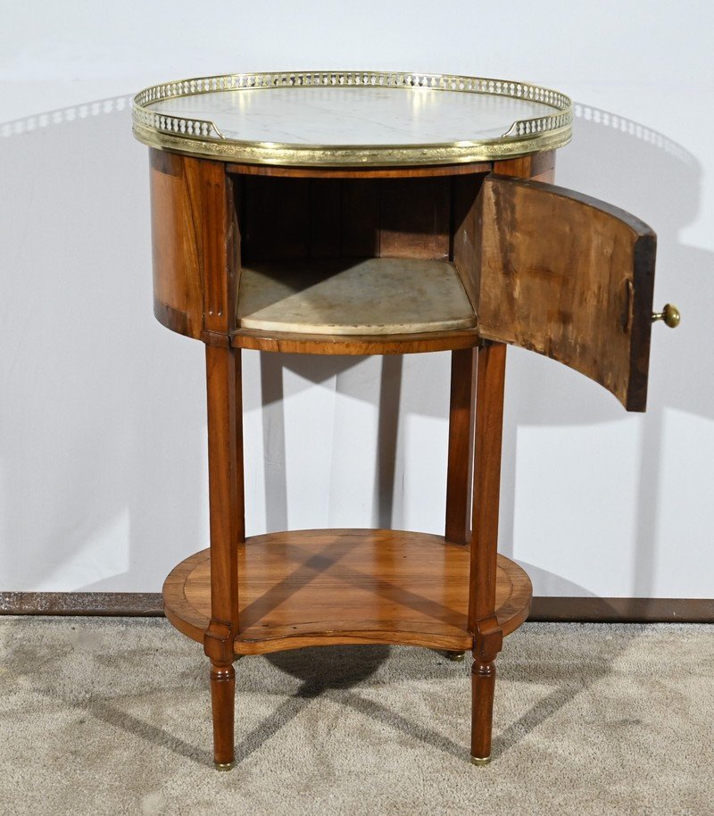 Petite Table Tambour En Noyer Et Acajou, Style Louis XVI – 2ème Partie XIXe-photo-2