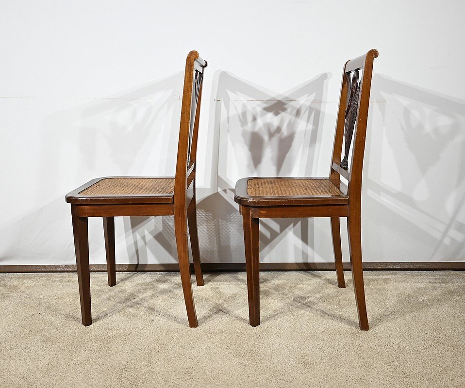 Pair Of Mahogany Chairs, Directoire Style - Late 19th Century-photo-2