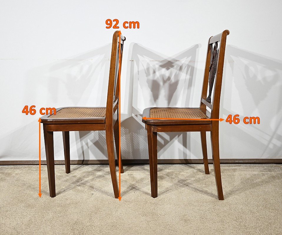 Pair Of Mahogany Chairs, Directoire Style - Late 19th Century-photo-7