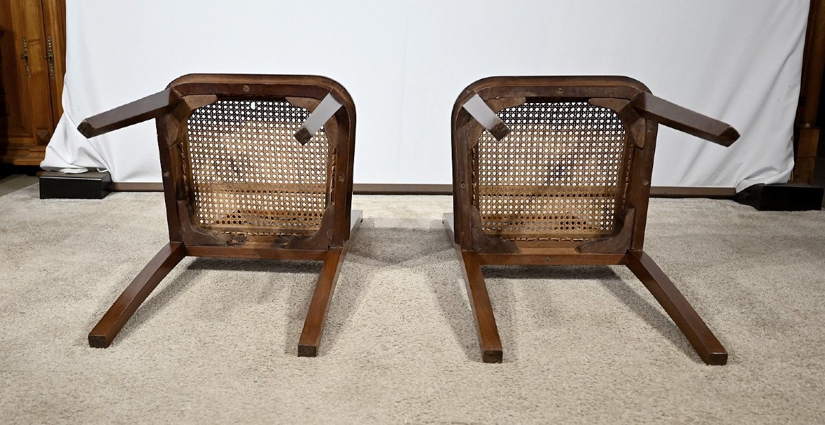 Pair Of Mahogany Chairs, Directoire Style - Late 19th Century-photo-8