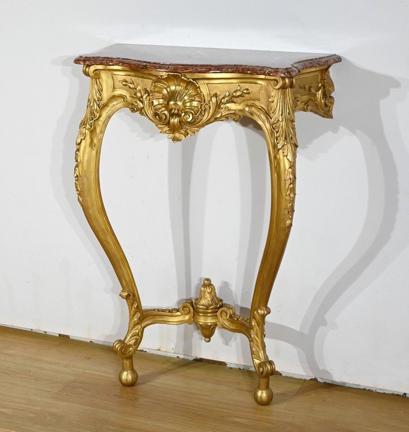 Console Murale En Bois Doré, Style Louis XV, époque Napoléon III – Milieu XIXe