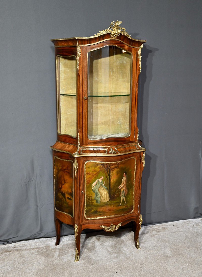 Rosewood Showcase Furniture, Louis XV / Louis XVI Style, Napoleon III Period – Mid-19th Century