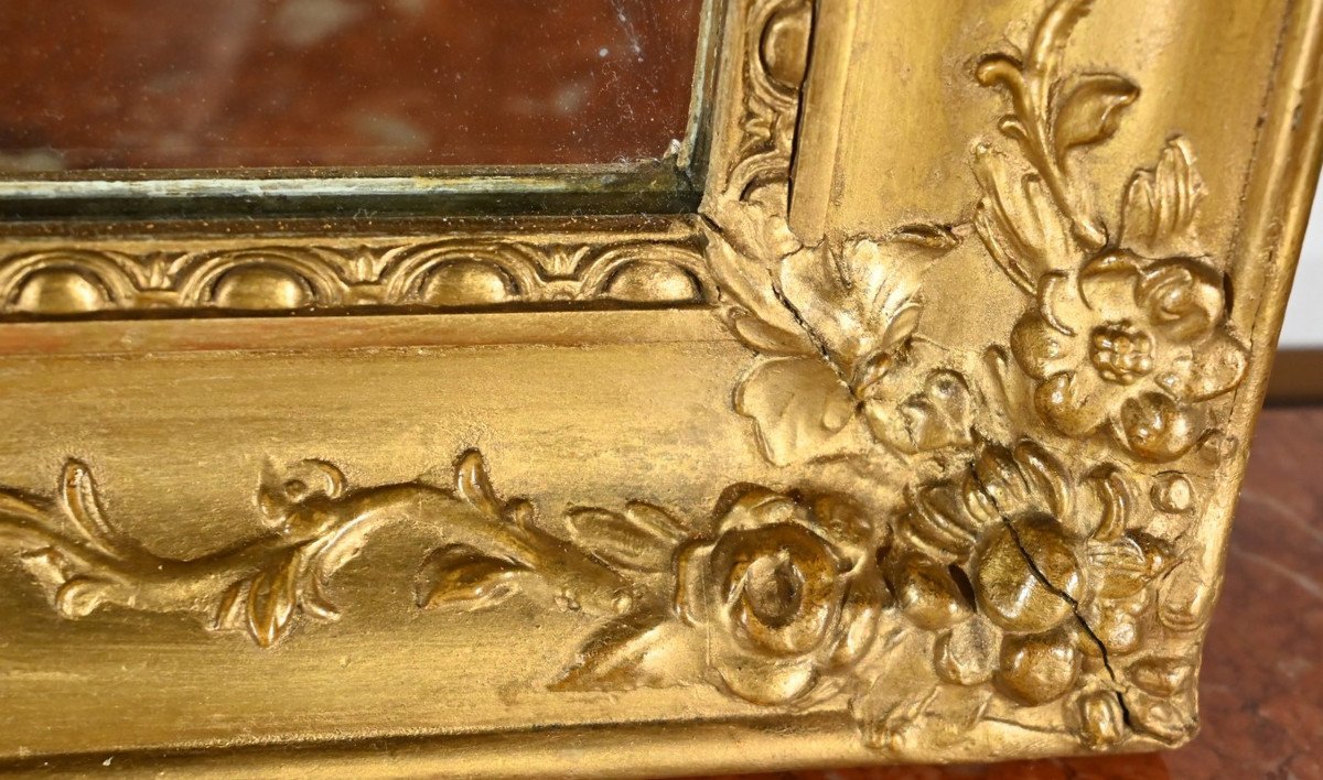 Trumeau Mirror In Golden Wood, Restoration Period - Early 19th Century-photo-7