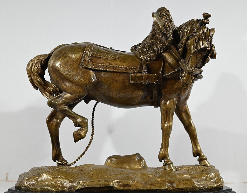 Important Bronze “the Draft Horse” By T. Gechter – 1841-photo-4