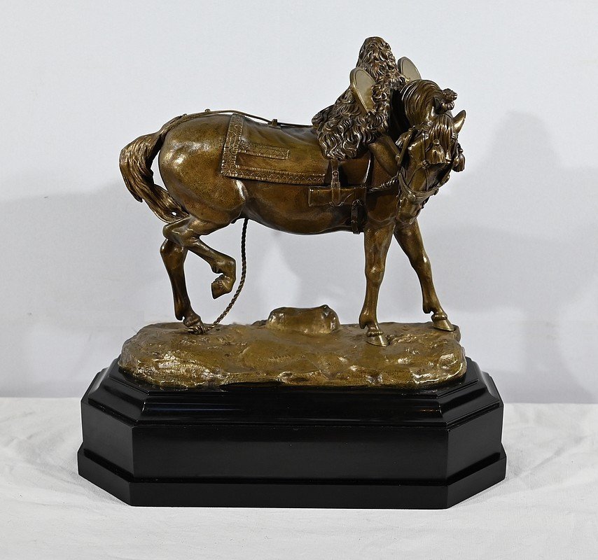 Important Bronze “the Draft Horse” By T. Gechter – 1841