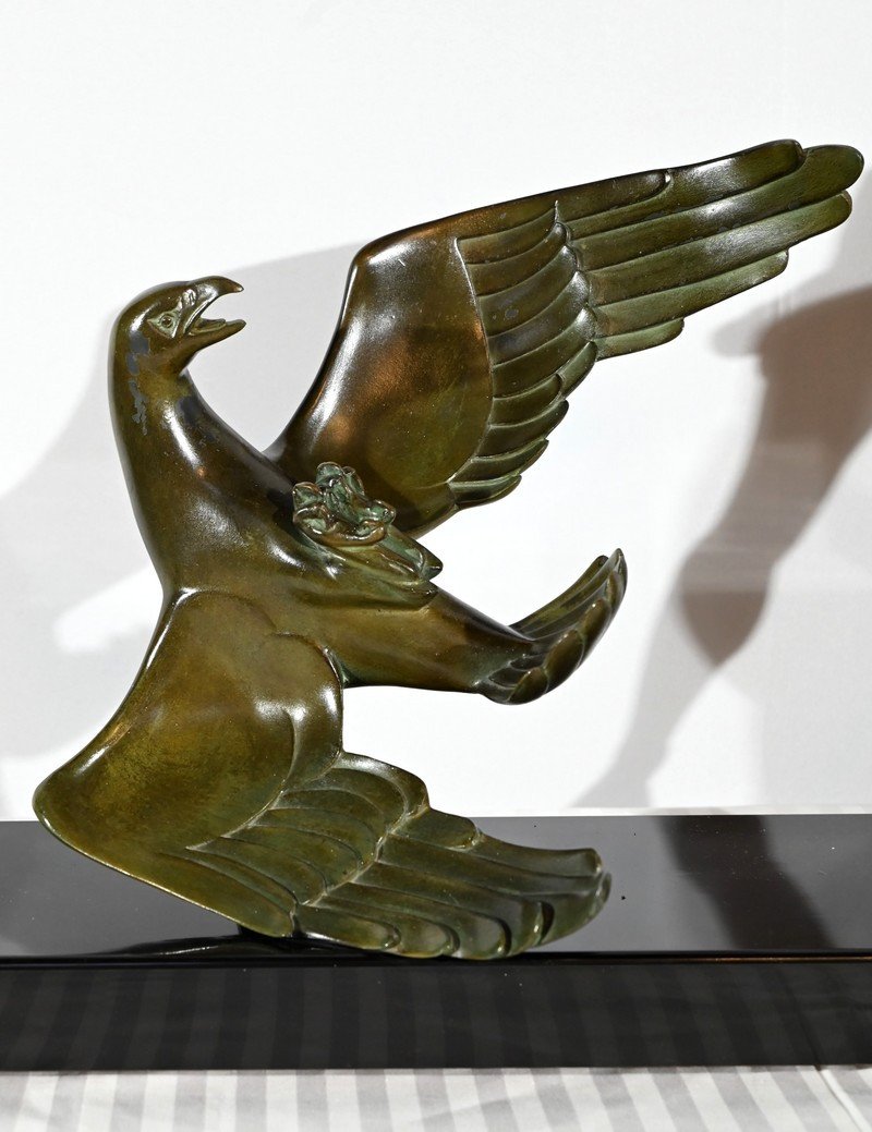 Bronze “eagle Hunting”, Signed J.de Roncourt, Art Deco - 1930-photo-3