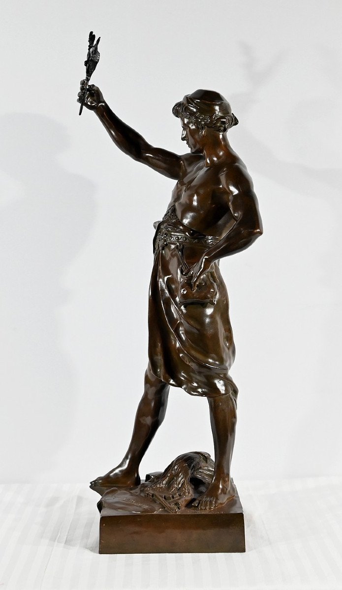 Important Bronze “glory And Fortune”, By E. Picault – Late 19th Century-photo-3