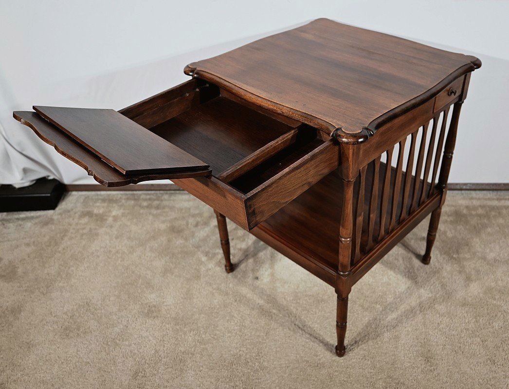 Living Room Writing Table In Solid Walnut - Early 20th Century-photo-4