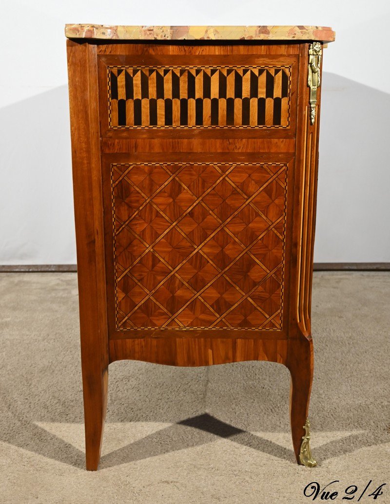 Commode In Rosewood And Mahogany, Louis XV / Louis XVI Transition Style – Late 19th Century-photo-5