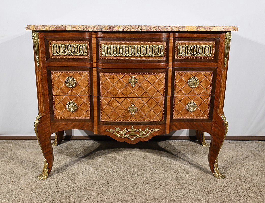 Commode Precious Woods, Louis XV / Louis XVI Transition Style – Late 19th Century-photo-5