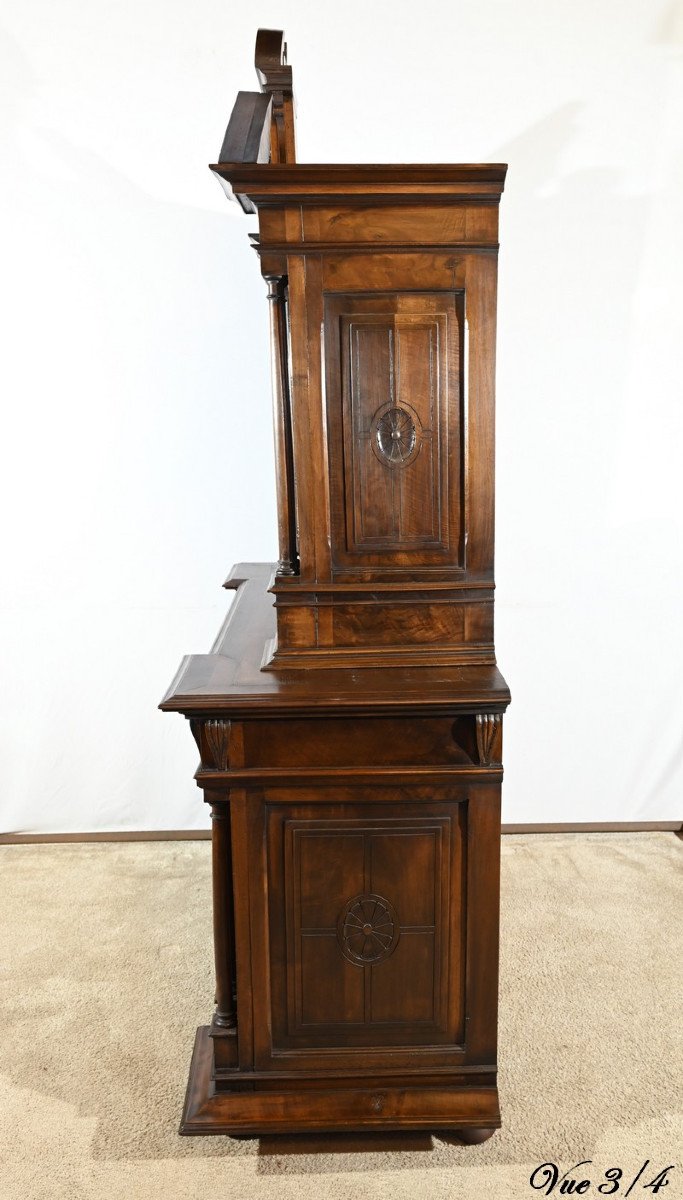 Small Two-body Buffet In Solid Walnut, Renaissance Style – Mid-19th Century-photo-7