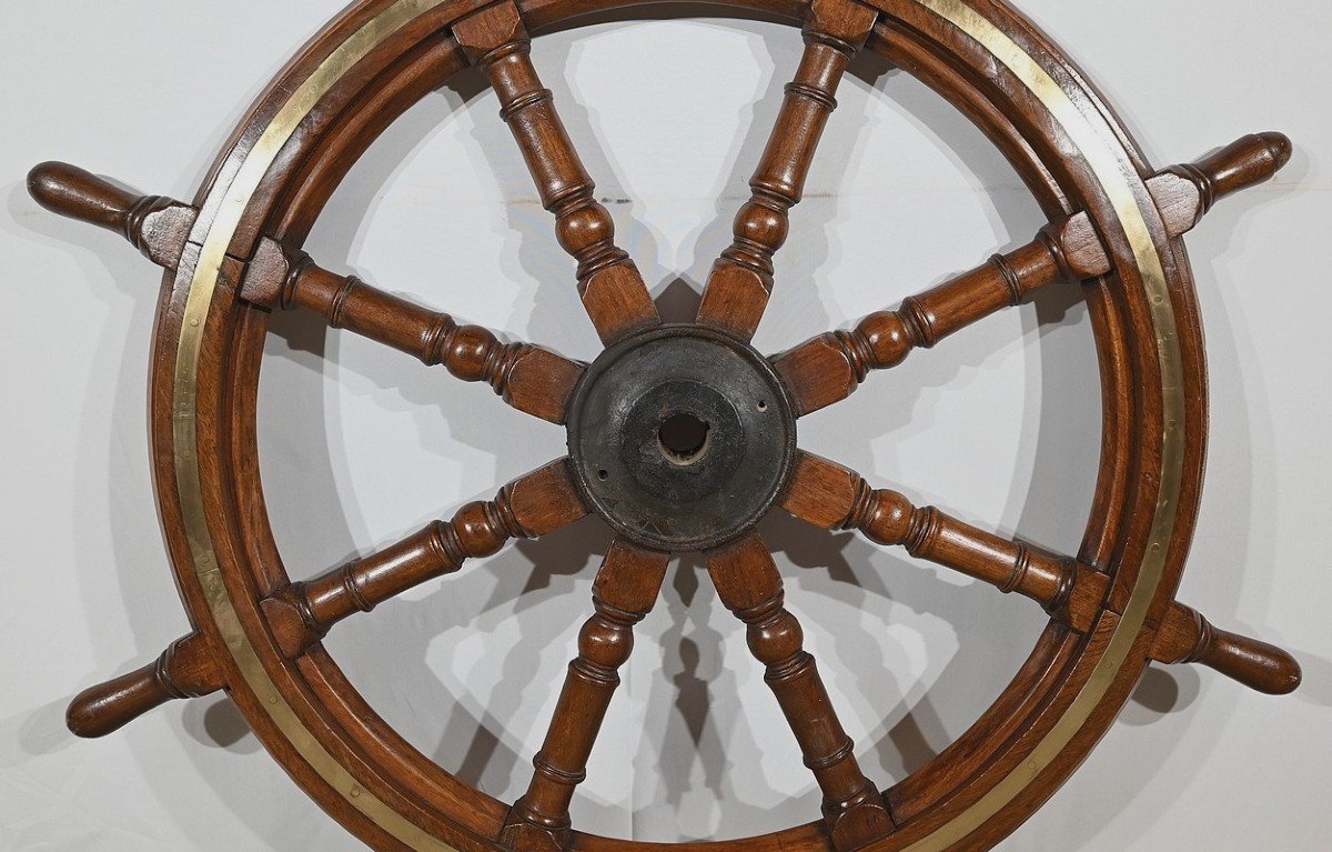 Teak Boat Steering Wheel – Late 19th Century-photo-2