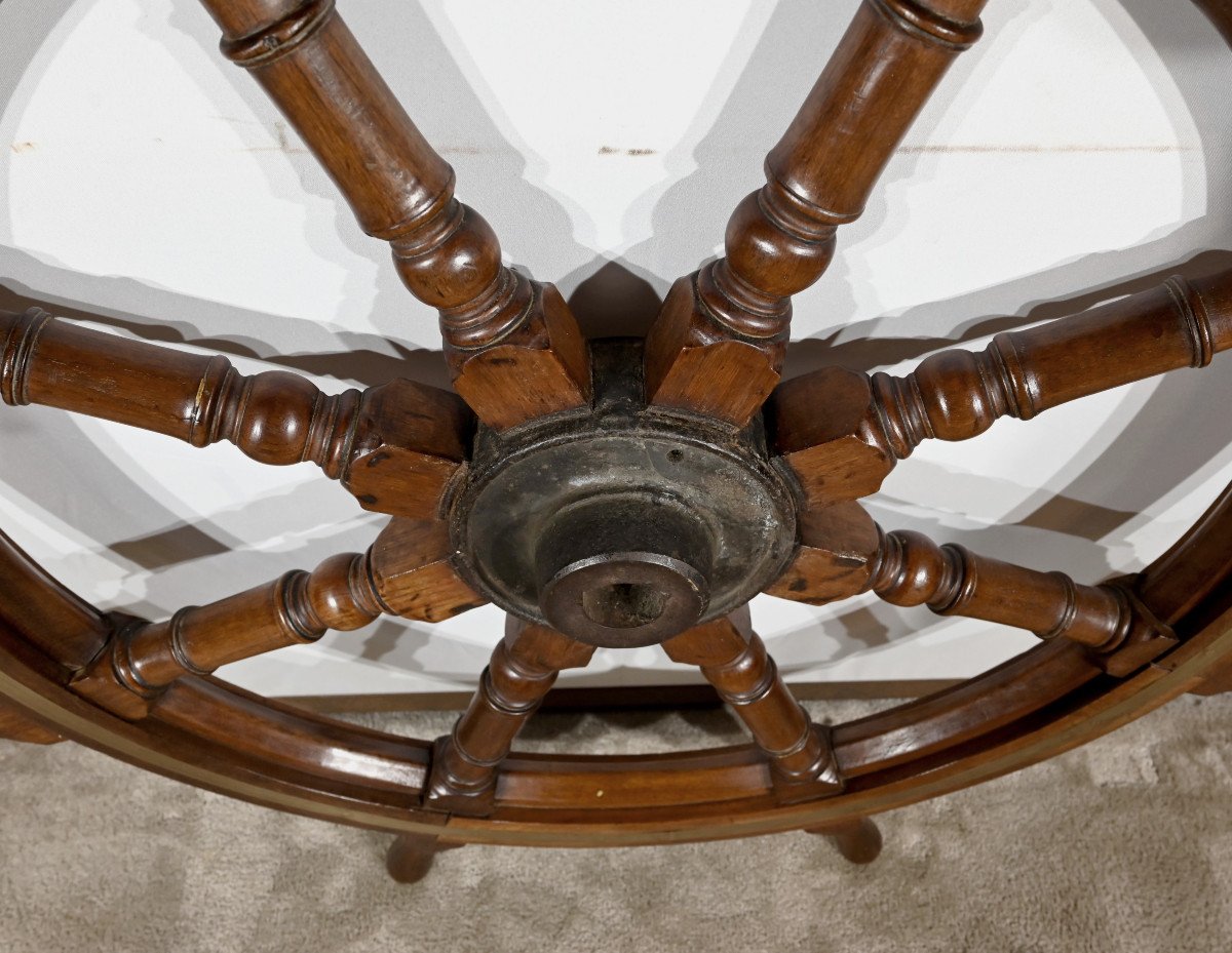 Teak Boat Steering Wheel – Late 19th Century-photo-3