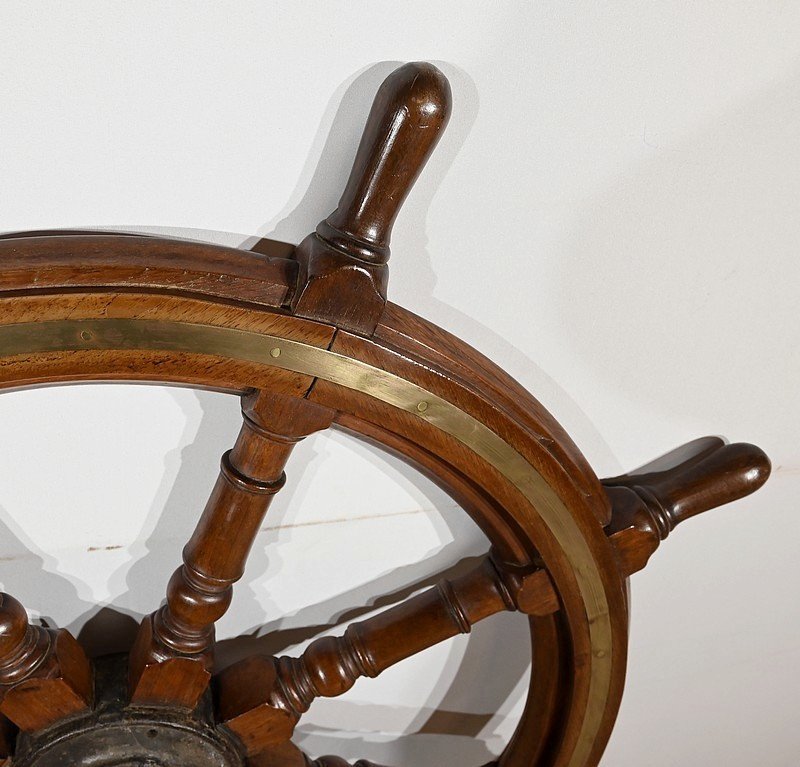 Teak Boat Steering Wheel – Late 19th Century-photo-4