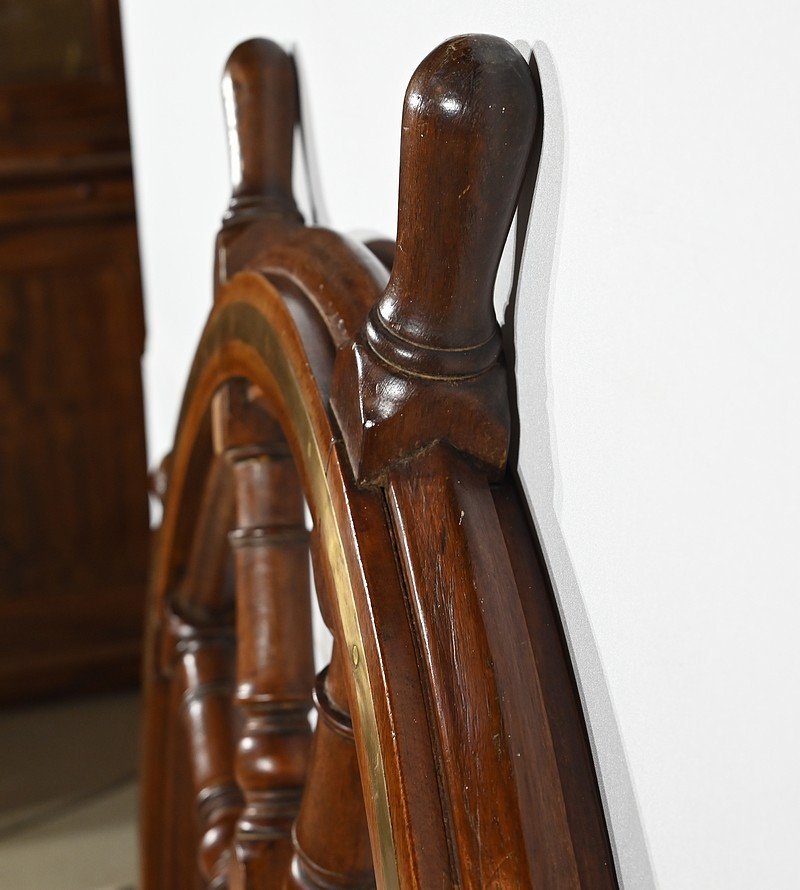 Teak Boat Steering Wheel – Late 19th Century-photo-5