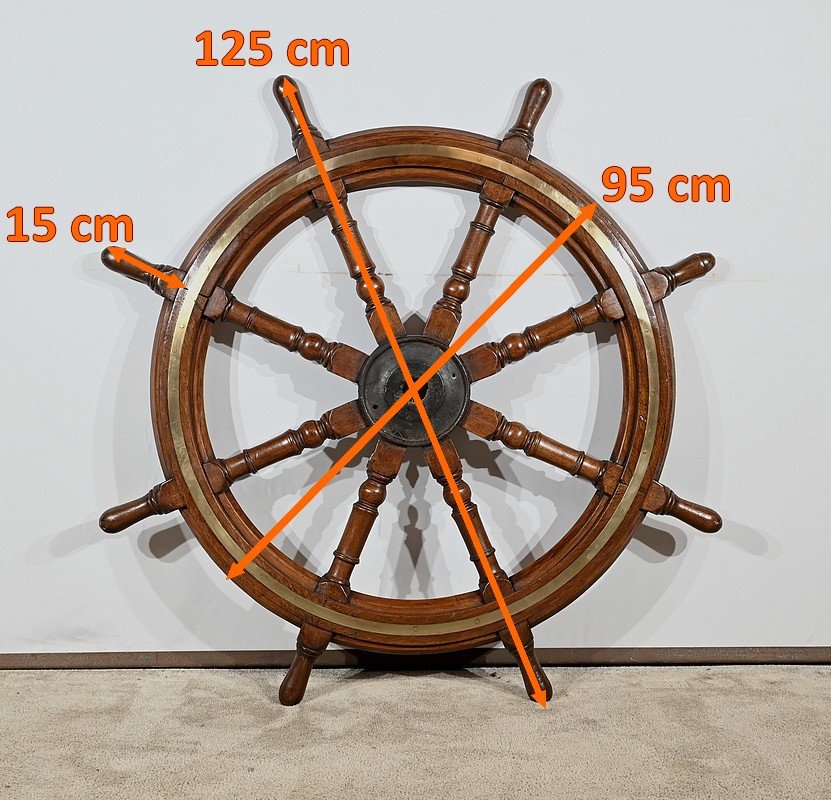 Teak Boat Steering Wheel – Late 19th Century-photo-6