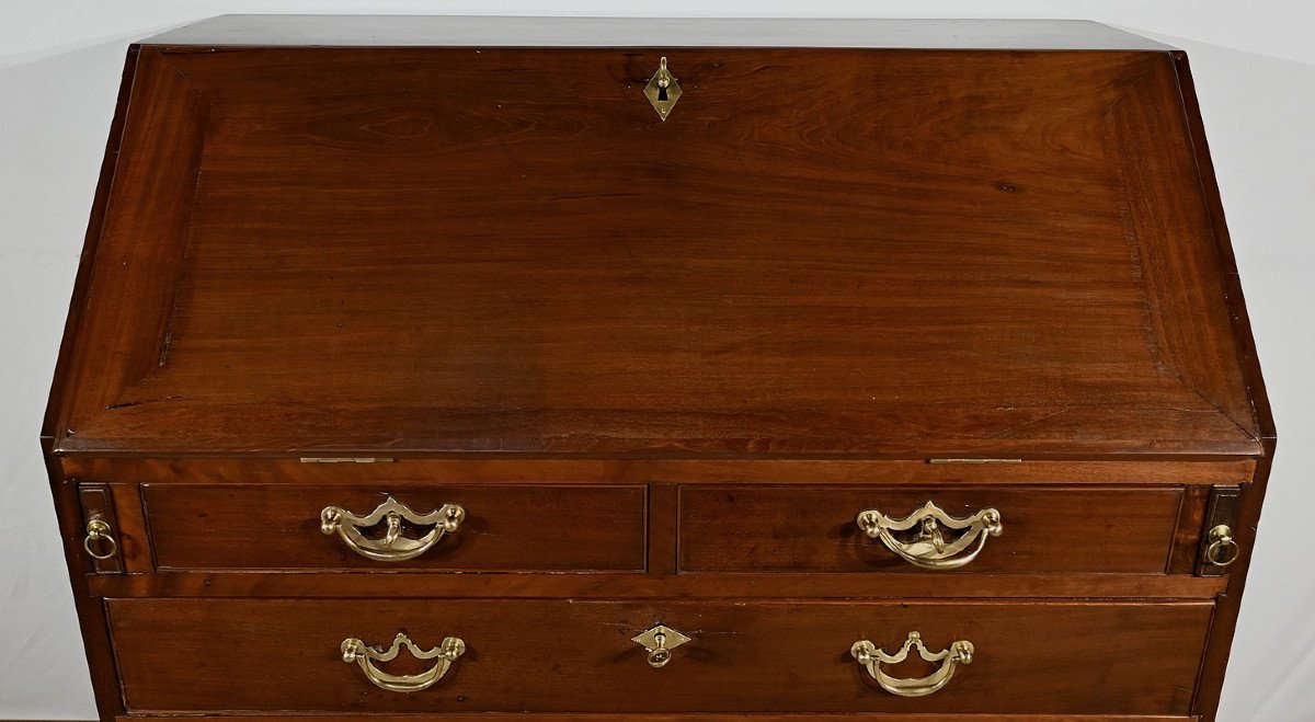 Solid Mahogany Scribanne Chest Of Drawers, Georgian Period, England – 18th Century-photo-4