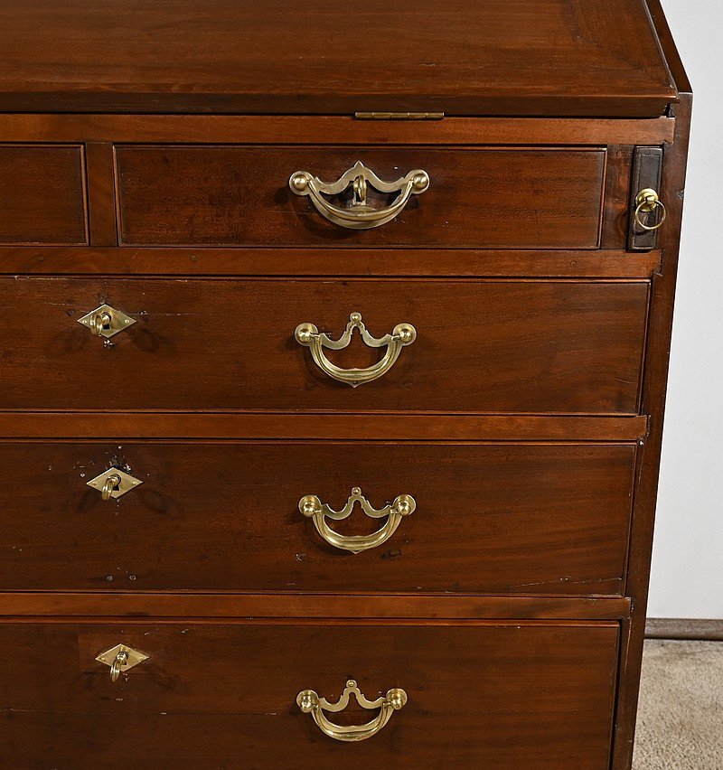 Solid Mahogany Scribanne Chest Of Drawers, Georgian Period, England – 18th Century-photo-1