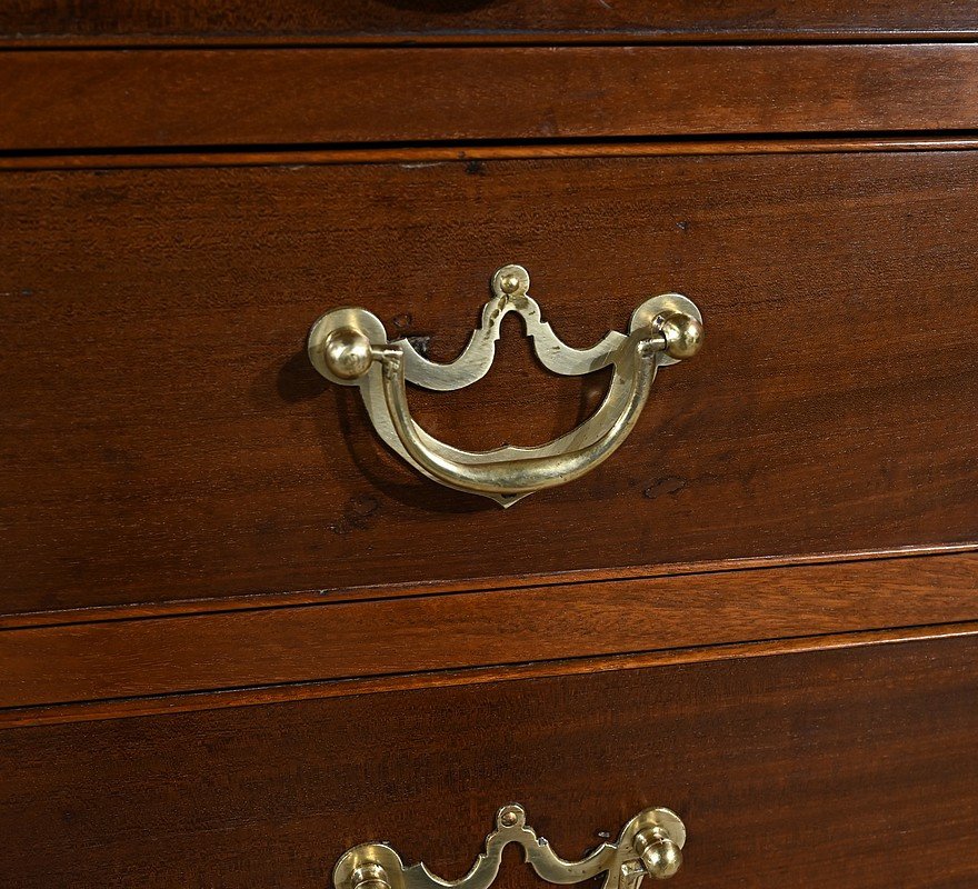 Solid Mahogany Scribanne Chest Of Drawers, Georgian Period, England – 18th Century-photo-2