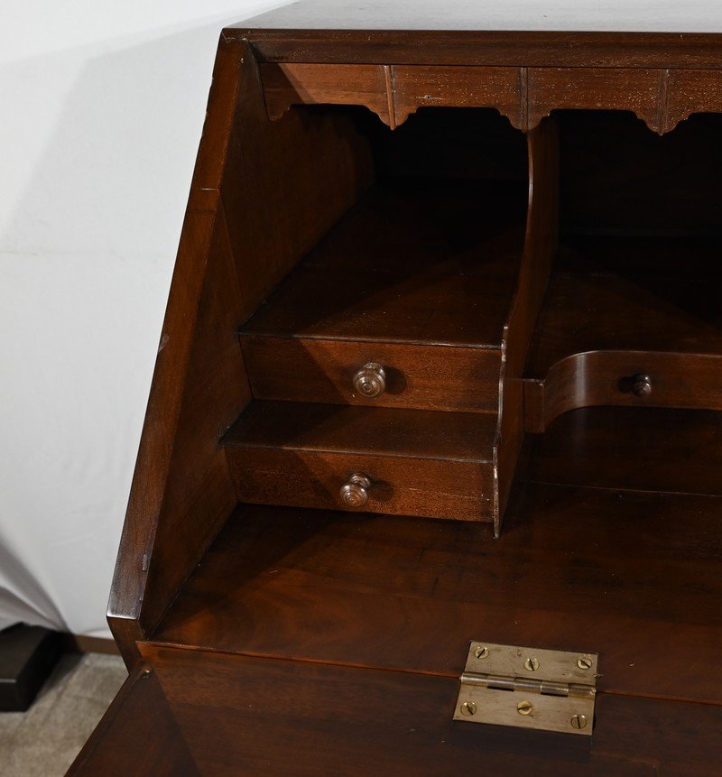 Solid Mahogany Scribanne Chest Of Drawers, Georgian Period, England – 18th Century-photo-7