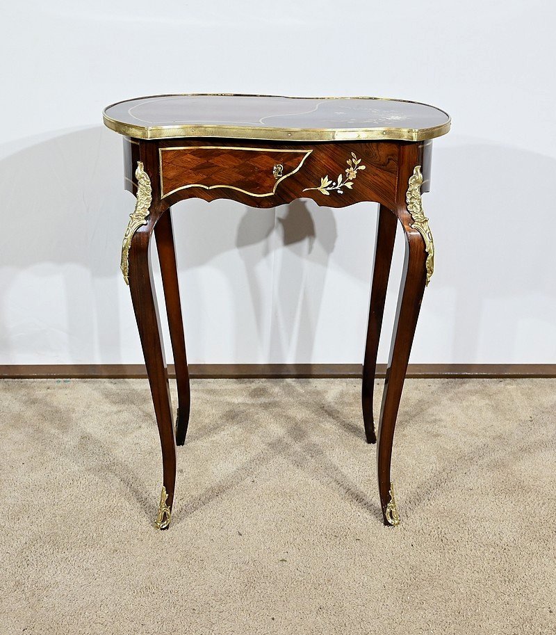 Small Marquetry Coffee Table, Louis XV Style, Napoleon III Period -photo-2