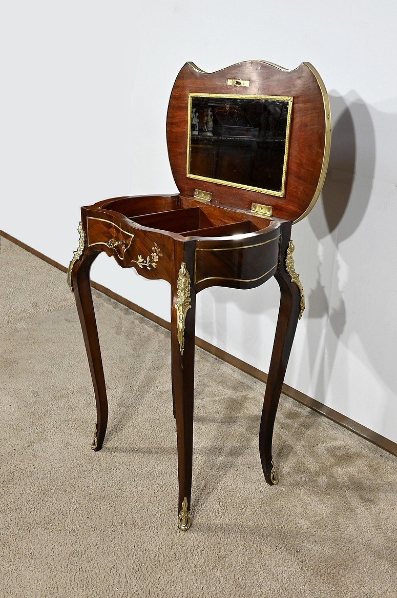 Small Marquetry Coffee Table, Louis XV Style, Napoleon III Period -photo-3