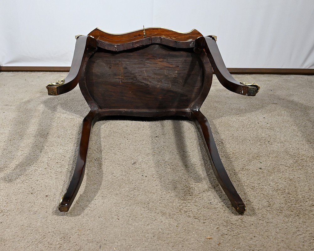 Small Marquetry Coffee Table, Louis XV Style, Napoleon III Period -photo-8