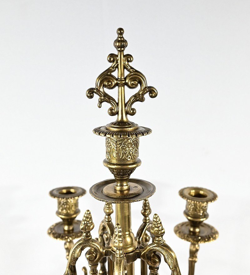 Pair Of Important Gilt Bronze Candelabra, Louis XIV Style – Early 19th Century-photo-1