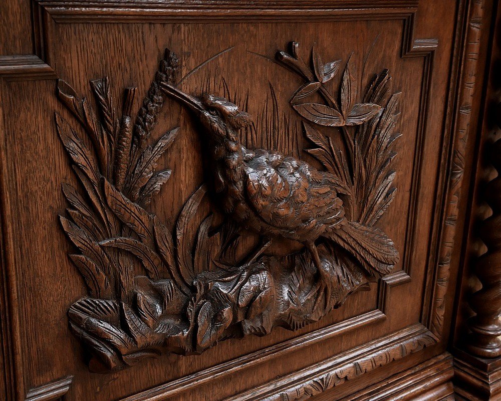 Narrow Oak Display Cabinet, Louis XIII Style – Late 19th Century-photo-5