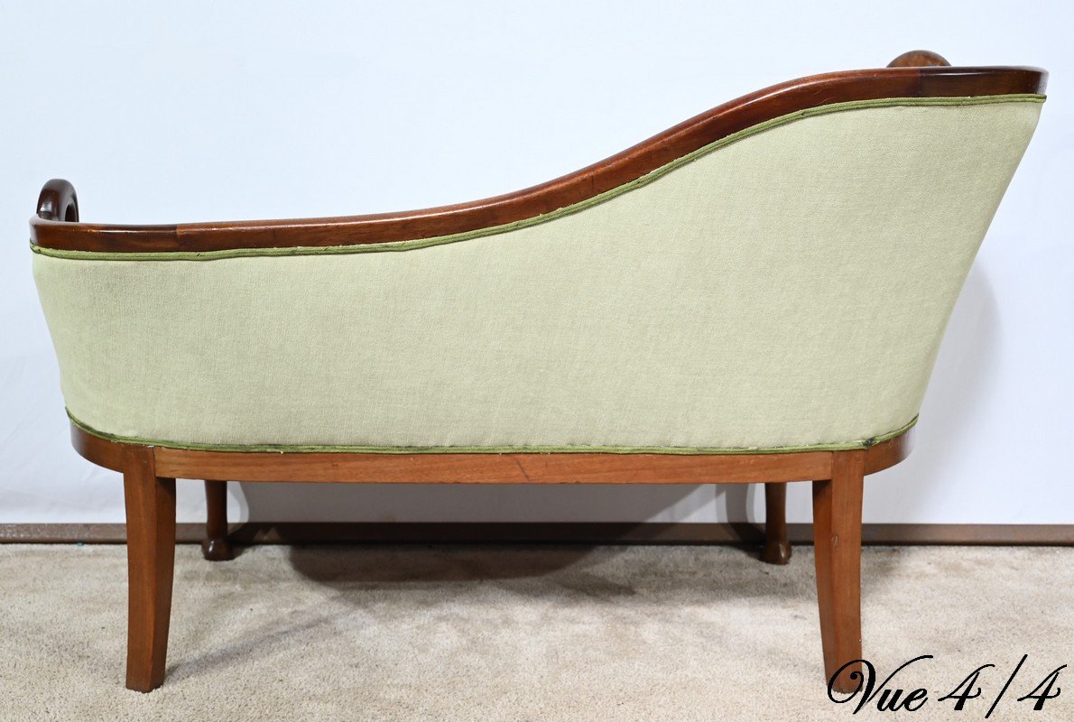 Small Mahogany Daybed With Backsplash, Return From Egypt Style – Early 20th Century-photo-6