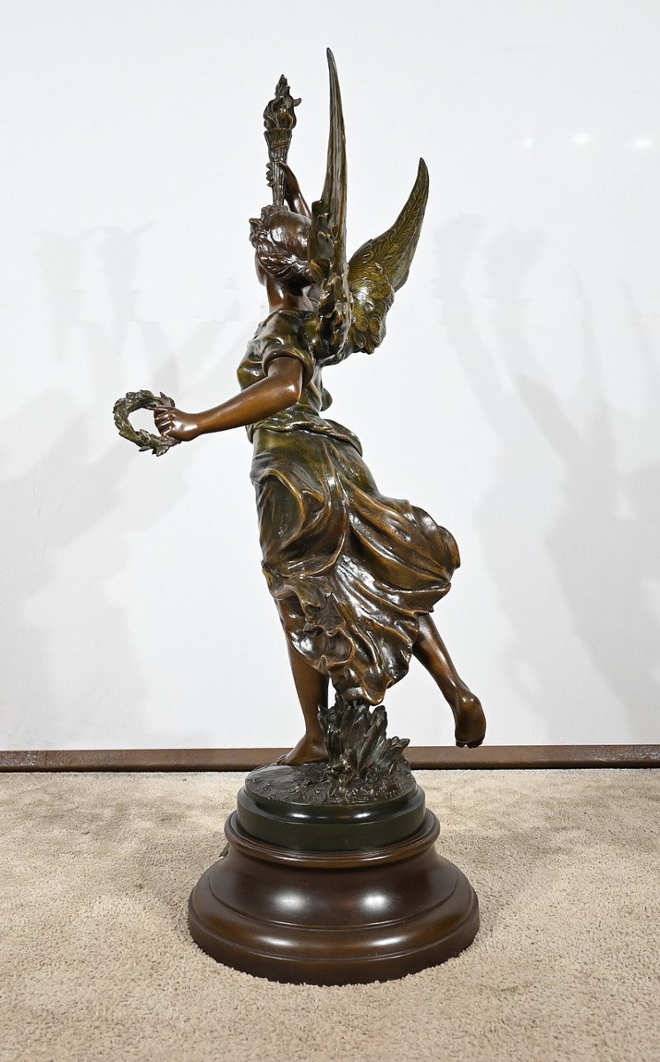 Important Spelter Sculpture, "la Patrie", Signed Ferville Suan - Late 19th Century-photo-3