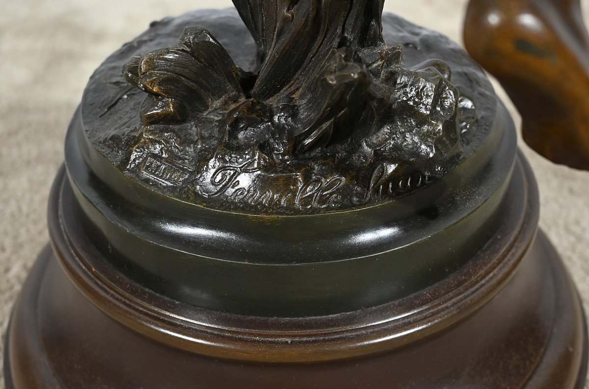 Important Spelter Sculpture, "la Patrie", Signed Ferville Suan - Late 19th Century-photo-6