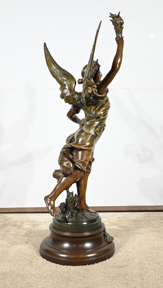 Important Spelter Sculpture, "la Patrie", Signed Ferville Suan - Late 19th Century-photo-8