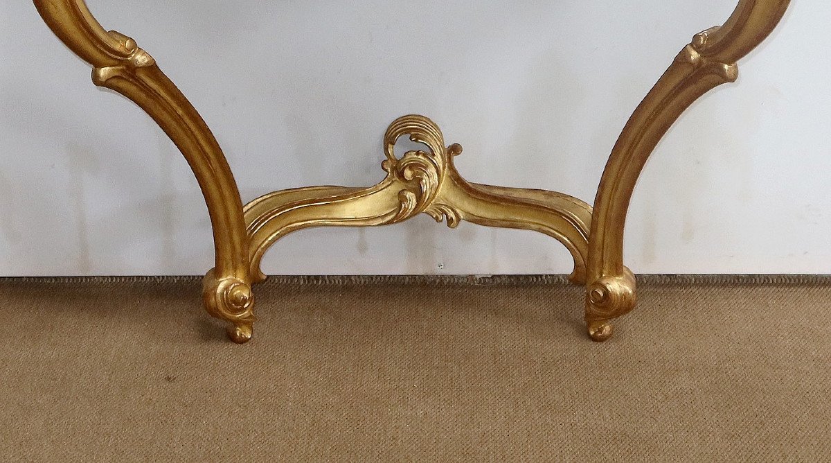 Gilded Wood Wall Console, Louis XV Style – Mid 20th Century-photo-4