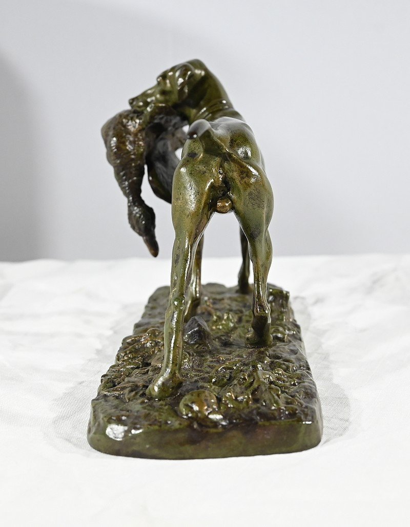 Bronze « braque Au Canard », Signé P.j Mêne – Milieu XIXe-photo-4