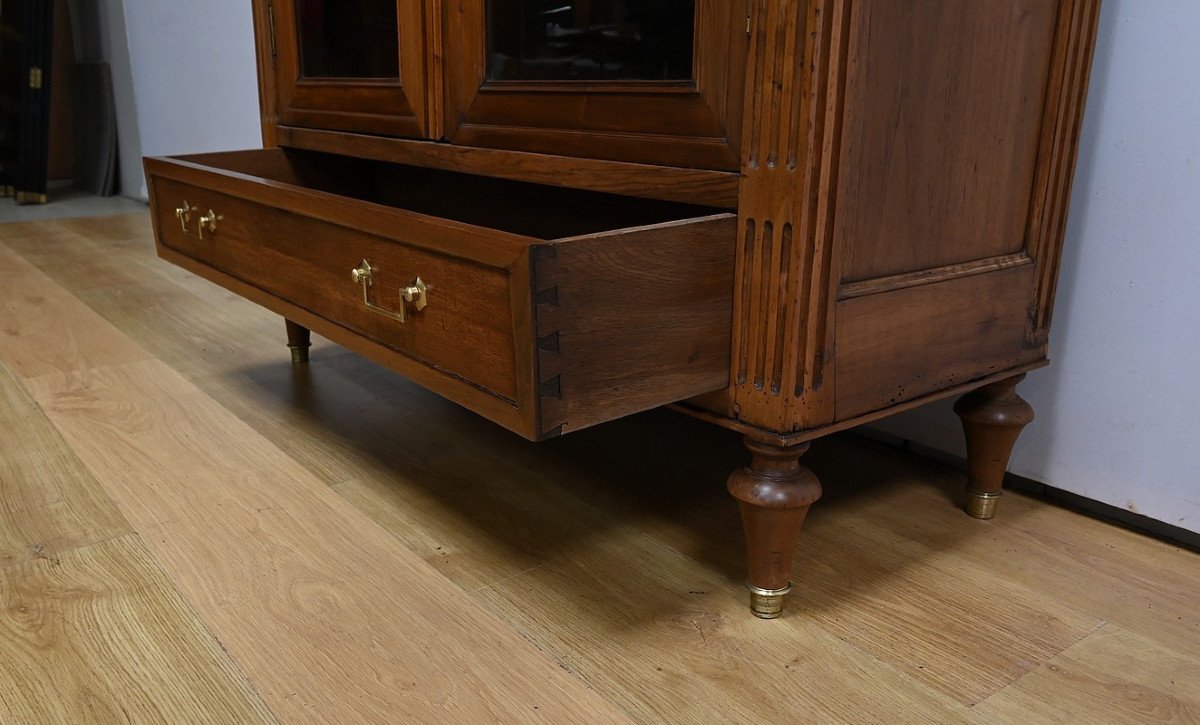 Solid Walnut Bookcase, Louis XVI Style – Mid 19th Century-photo-6