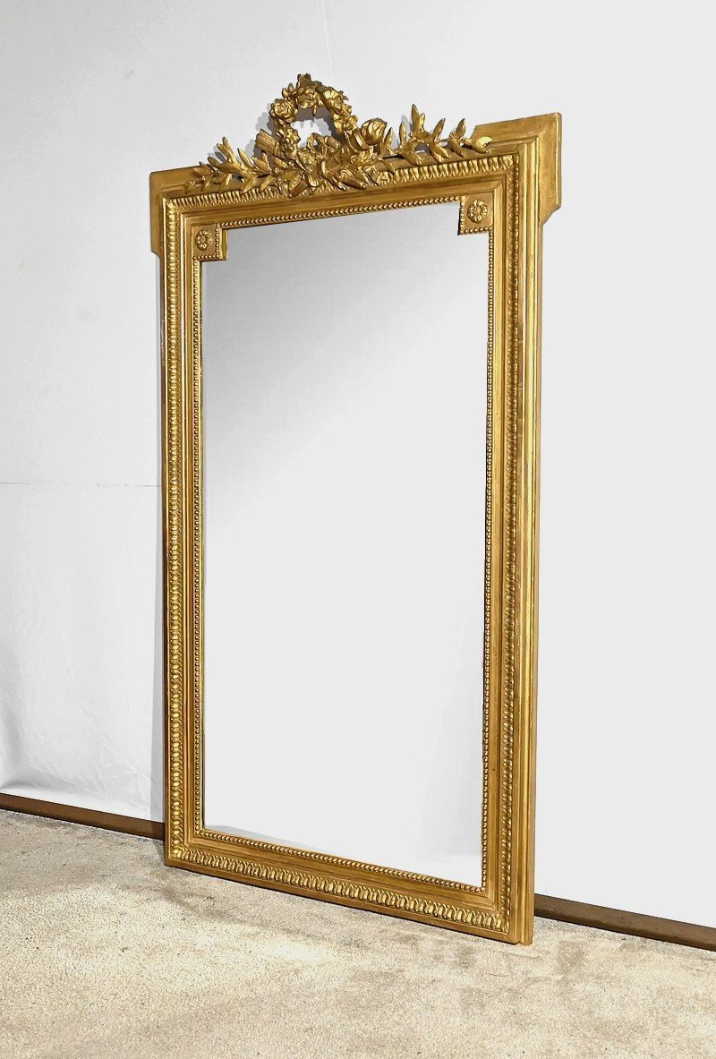 Gilded Wood Mirror, Louis XVI Style, Napoleon III Period – Mid 19th Century-photo-2