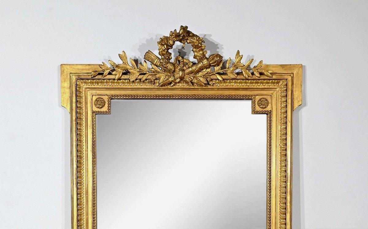 Gilded Wood Mirror, Louis XVI Style, Napoleon III Period – Mid 19th Century-photo-3