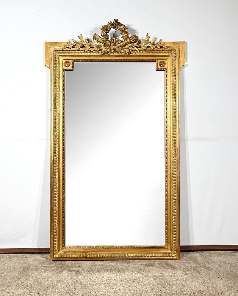 Gilded Wood Mirror, Louis XVI Style, Napoleon III Period – Mid 19th Century